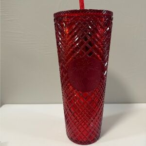 Starbucks Holiday 2021 Red Siren‎ Jeweled Tumbler 24oz Venti Straw Cup Christmas